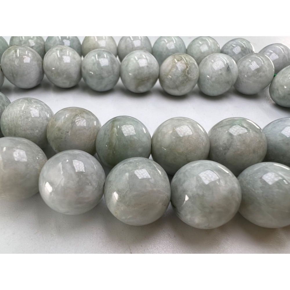 老大爺老貨天然緬甸玉翡翠玉圓珠項錬 13mm 水頭美 僅剩3條 售完為止-細節圖5