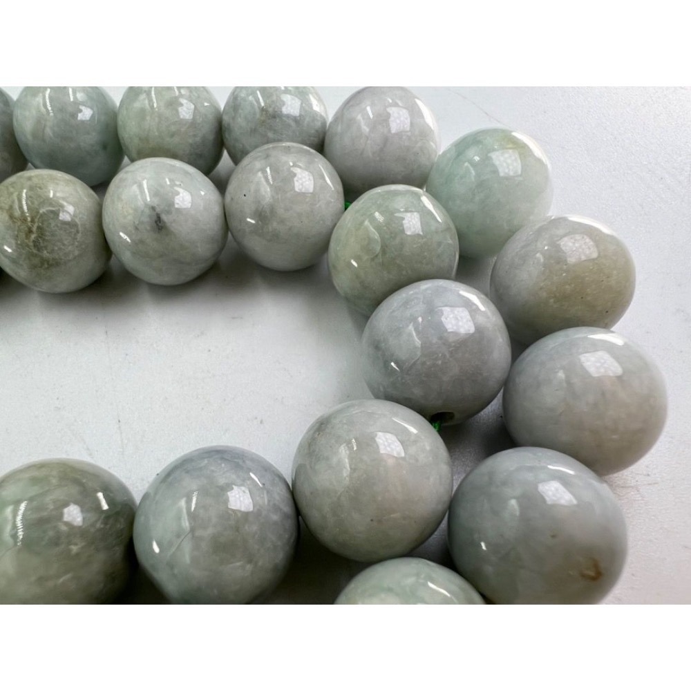 老大爺老貨天然緬甸玉翡翠玉圓珠項錬 13mm 水頭美 僅剩3條 售完為止-細節圖4