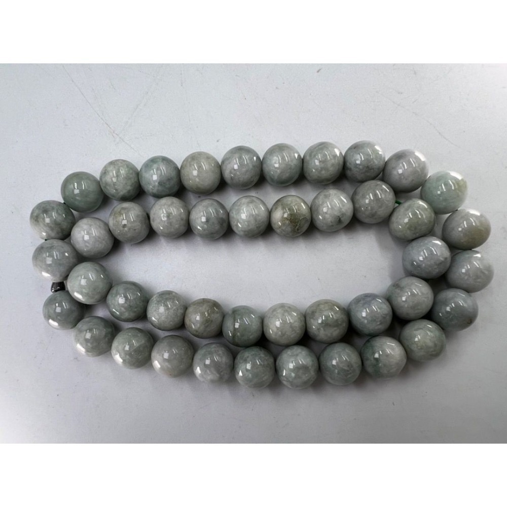 老大爺老貨天然緬甸玉翡翠玉圓珠項錬 13mm 水頭美 僅剩3條 售完為止-細節圖6