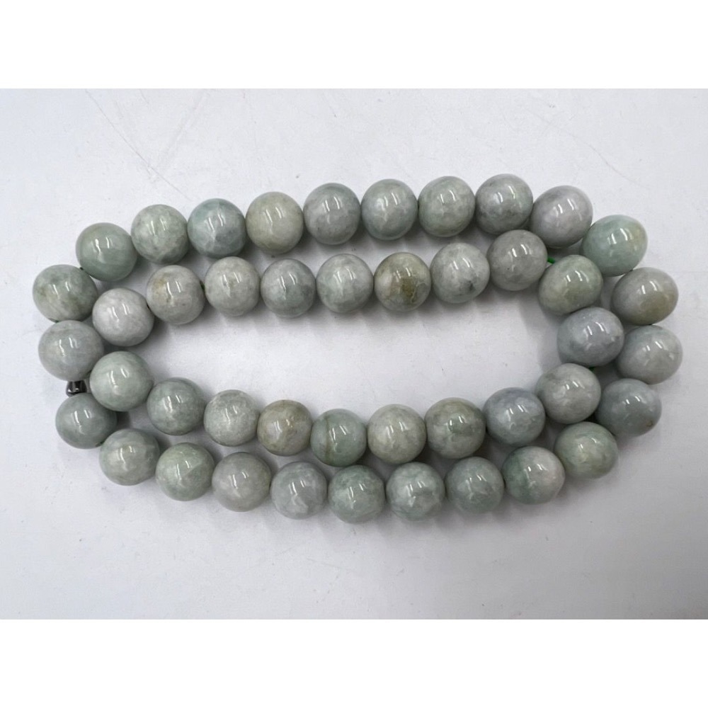 老大爺老貨天然緬甸玉翡翠玉圓珠項錬 13mm 水頭美 僅剩3條 售完為止-細節圖8