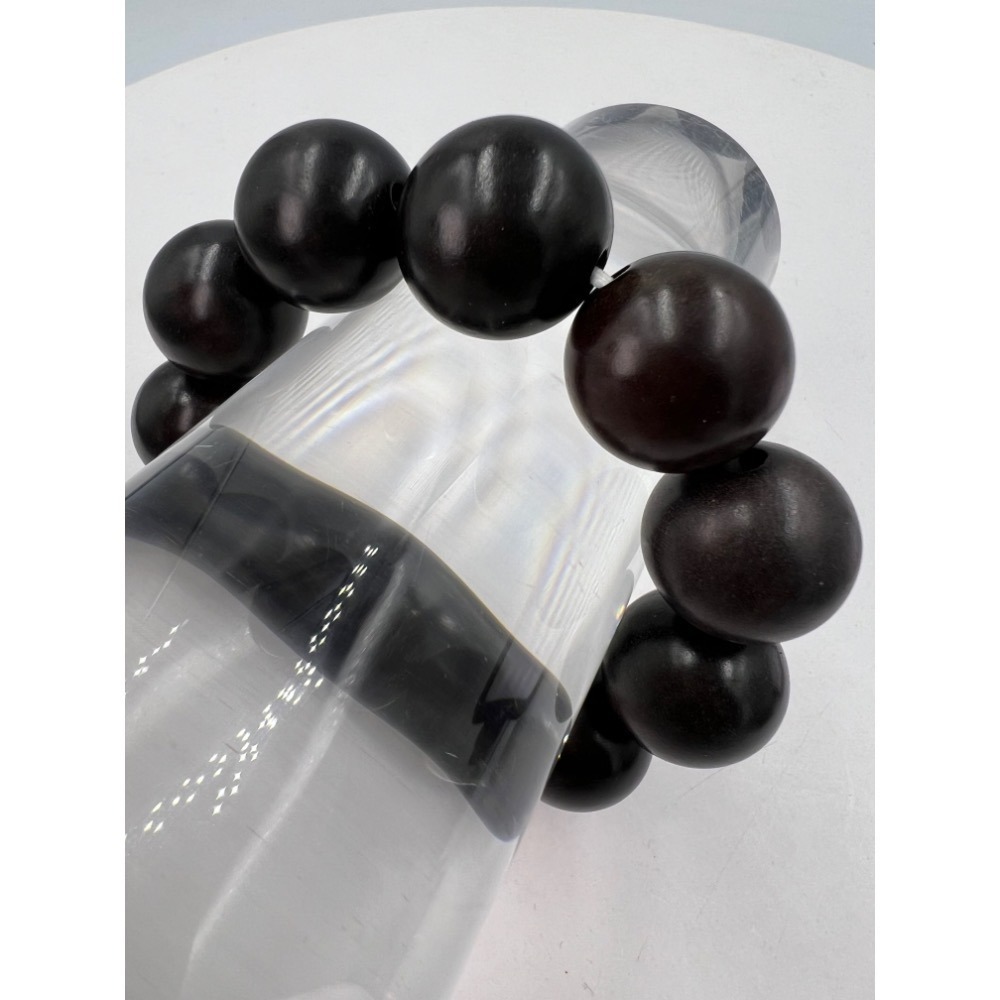 老大爺老貨黑檀手環禪心佛子手錬 照片為實品 單顆直徑約2公分-細節圖5