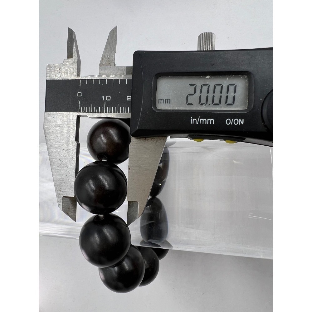 老大爺老貨黑檀手環禪心佛子手錬 照片為實品 單顆直徑約2公分-細節圖7