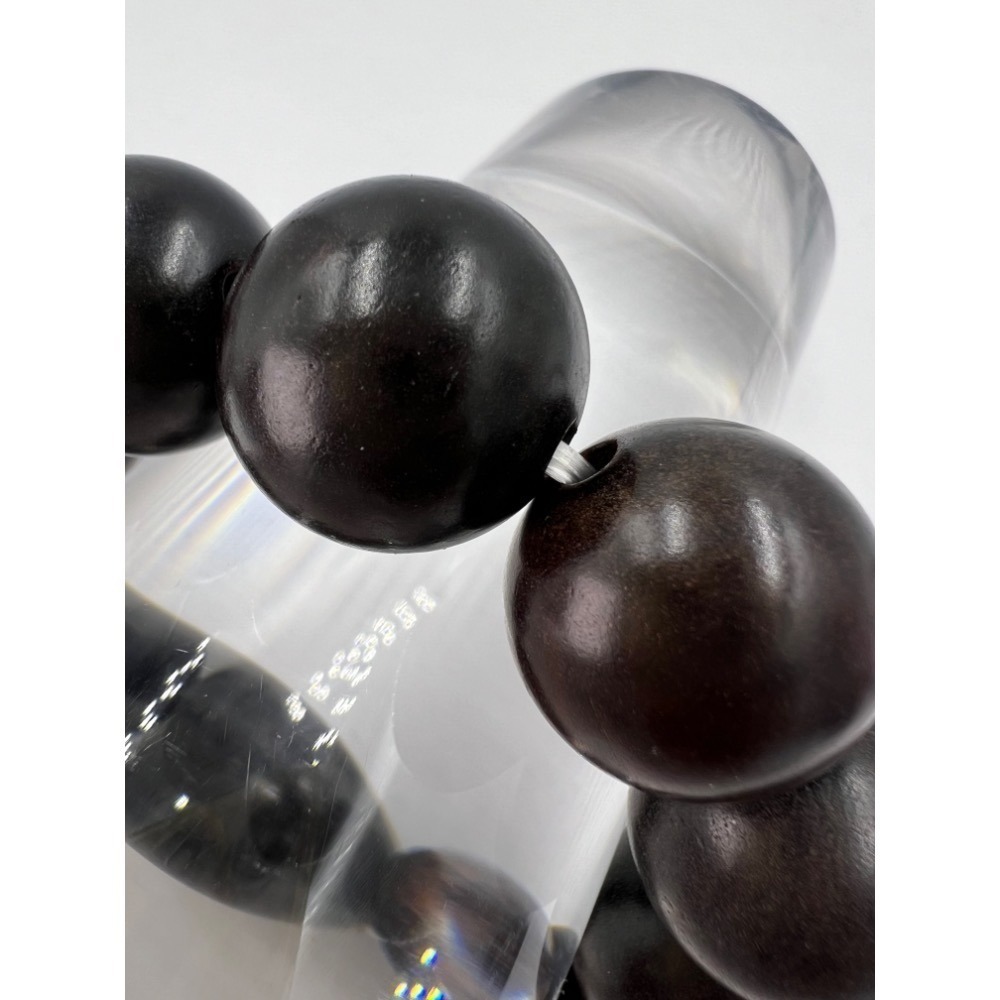 老大爺老貨黑檀手環禪心佛子手錬 照片為實品 單顆直徑約2公分-細節圖6