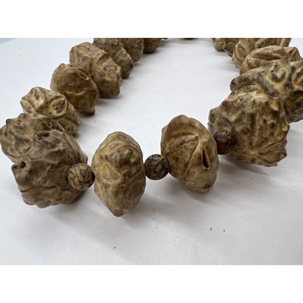 老大爺老貨原籽小鬼臉菩提子念珠佛珠串 照片為樣品 賣場剩最後2串-細節圖2