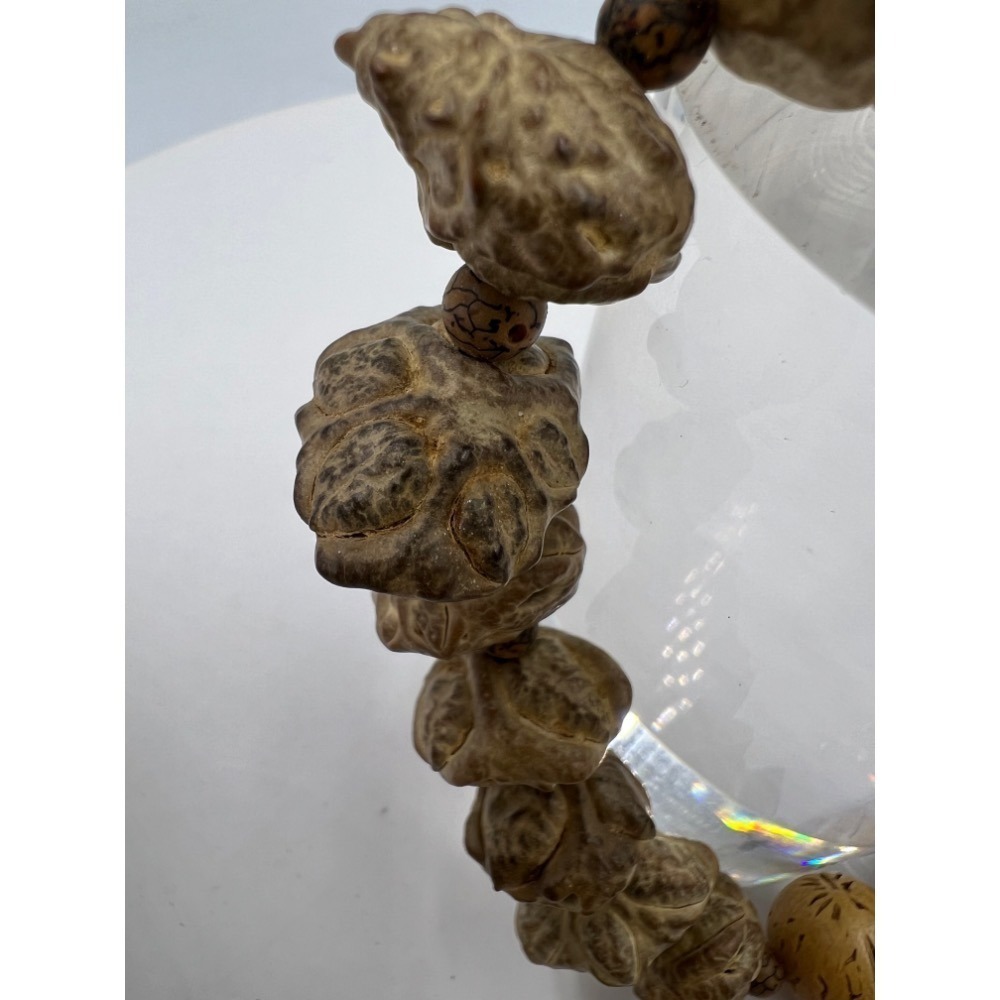 老大爺老貨原籽小鬼臉菩提子念珠佛珠串 照片為樣品 賣場剩最後2串-細節圖5