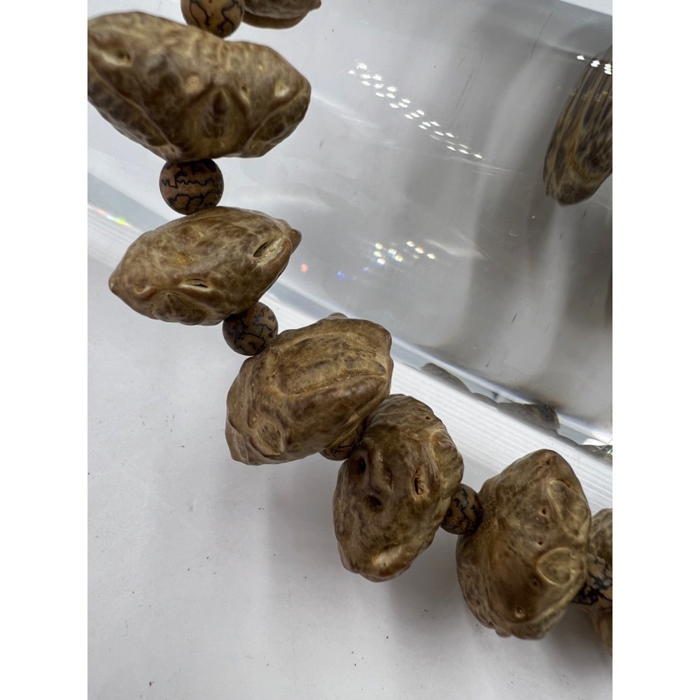 老大爺老貨原籽小鬼臉菩提子念珠佛珠串 照片為樣品 賣場剩最後2串-細節圖8