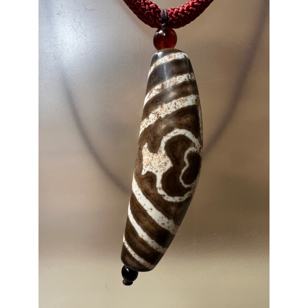 寶瓶天珠項鍊 Tibetan Vase Dzi Bead Necklace｜咖啡色繩鍊附蝦勾 可掛佛牌 吉祥祈福能量石-細節圖10