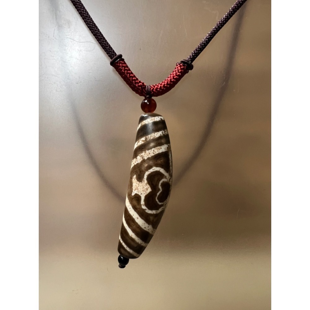 寶瓶天珠項鍊 Tibetan Vase Dzi Bead Necklace｜咖啡色繩鍊附蝦勾 可掛佛牌 吉祥祈福能量石-細節圖11