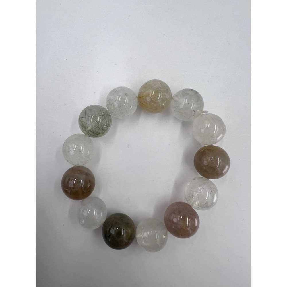 老大爺老貨水晶礦類白水晶為主天然水晶手鍊約16-17mm精挑細選不刮手天然水晶非灌粉加工實物上架實在好看-細節圖2