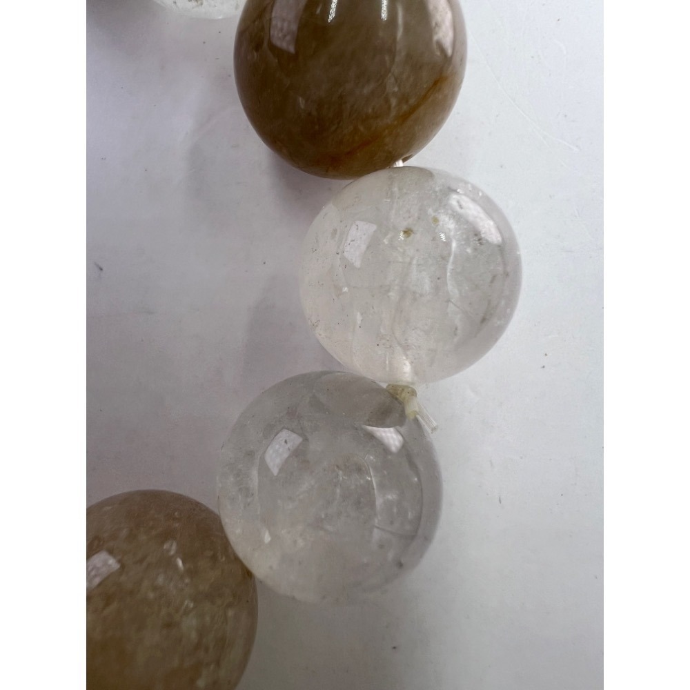 老大爺老貨水晶礦類白水晶為主天然水晶手鍊約16-17mm精挑細選不刮手天然水晶非灌粉加工實物上架實在好看-細節圖5
