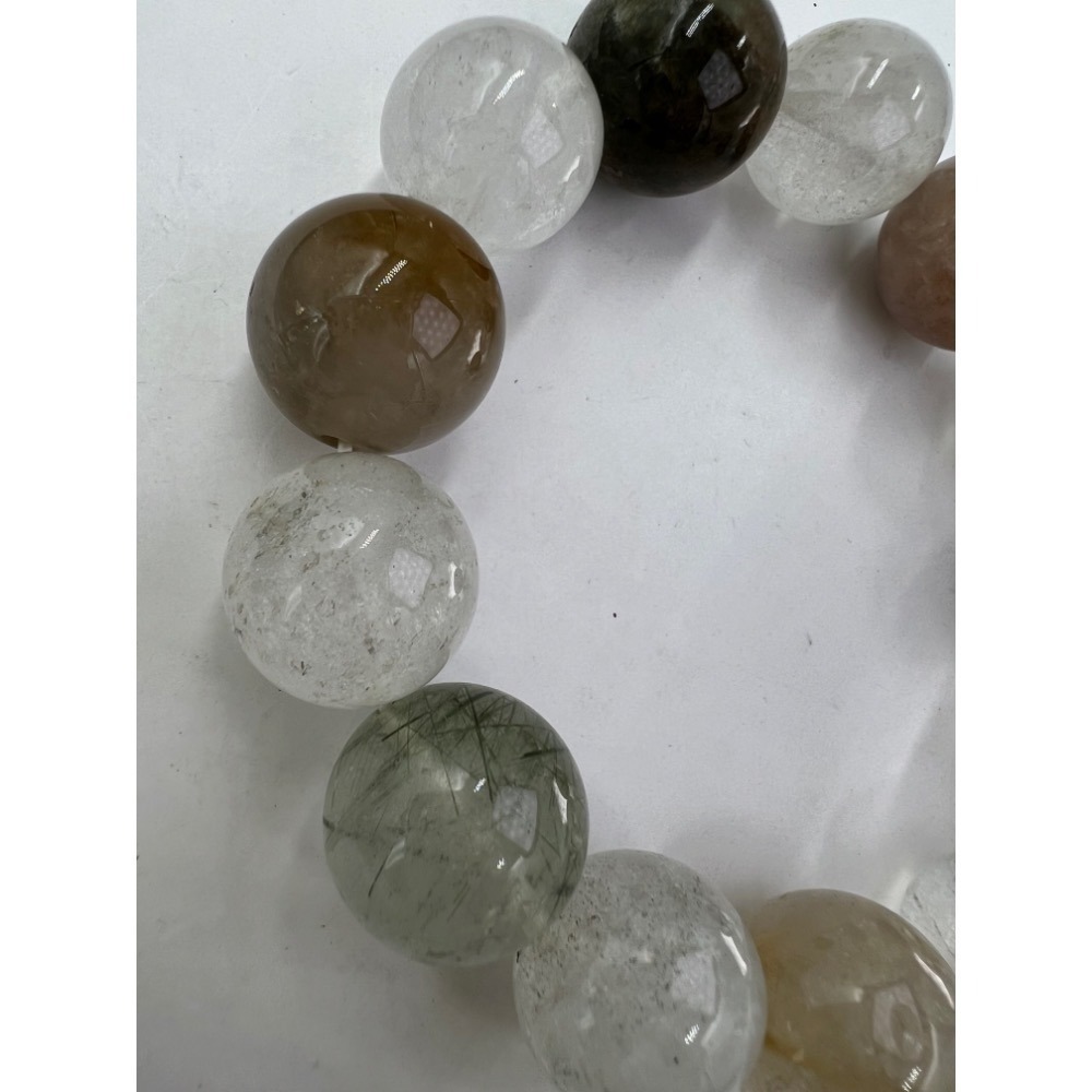 老大爺老貨水晶礦類白水晶為主天然水晶手鍊約16-17mm精挑細選不刮手天然水晶非灌粉加工實物上架實在好看-細節圖6