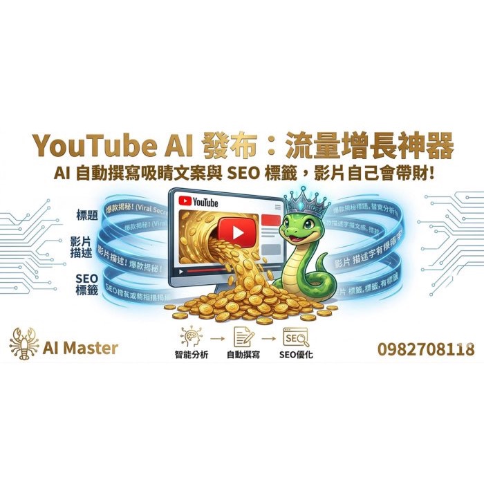 【驅動城市】告別窮忙企業數位轉型 AI 自動化行銷系統｜龍蝦特助｜一鍵生成企劃/YT自動上傳/部落格發文/留言SEO優化-細節圖8
