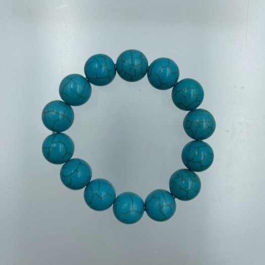 什麼是天空藍仿綠松石藝人最愛裝飾品手鍊珠直徑約1.5公分藍色眼淚浪漫手環一起走到海邊看海-細節圖2