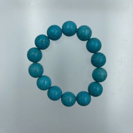 什麼是天空藍仿綠松石藝人最愛裝飾品手鍊珠直徑約1.5公分藍色眼淚浪漫手環一起走到海邊看海-細節圖3