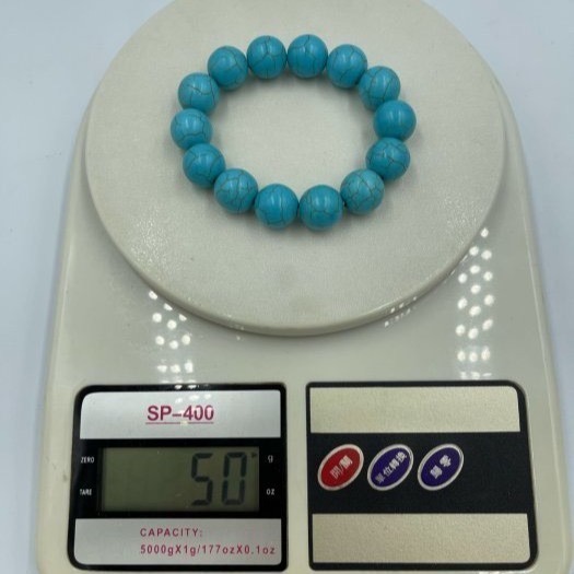 什麼是天空藍仿綠松石藝人最愛裝飾品手鍊珠直徑約1.5公分藍色眼淚浪漫手環一起走到海邊看海-細節圖4