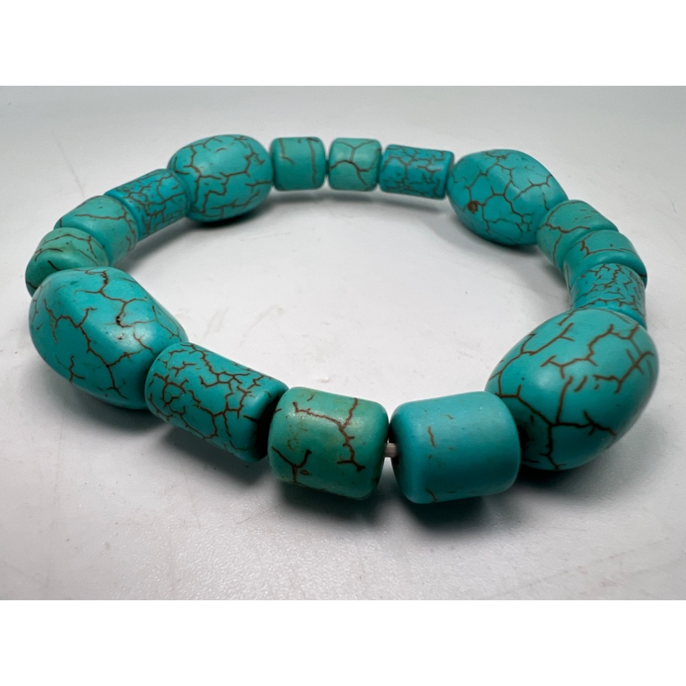 老大爺綠松石手錬二十年前的老貨照片為實物特別有造型-細節圖3