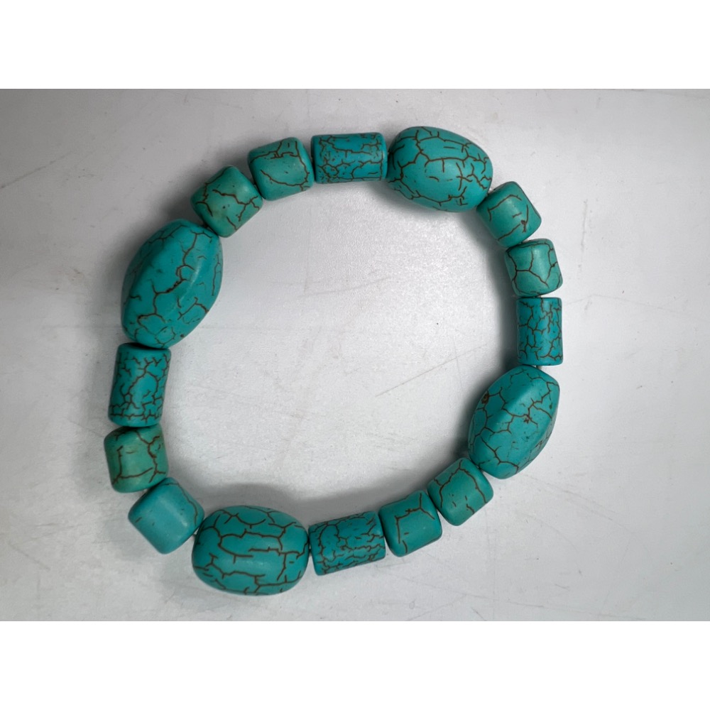 老大爺綠松石手錬二十年前的老貨照片為實物特別有造型-細節圖6