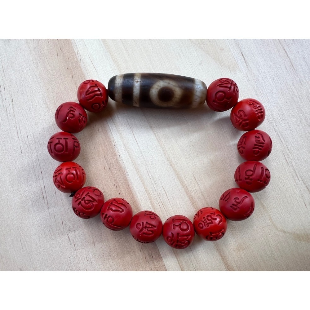 嚴選工廠量產西藏二眼天珠管珠朱紅珠六字真言特別挑出實物人緣寓意濃醇強勁是催化個人桃花不可多得又便宜的好物搭配財神咒超有感-細節圖2