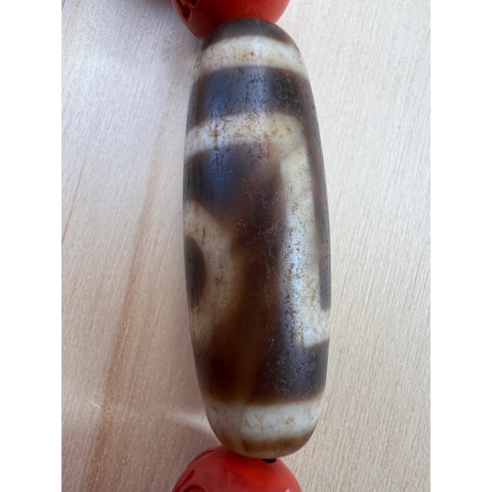 嚴選工廠量產西藏二眼天珠管珠朱紅珠六字真言特別挑出實物人緣寓意濃醇強勁是催化個人桃花不可多得又便宜的好物搭配財神咒超有感-細節圖5