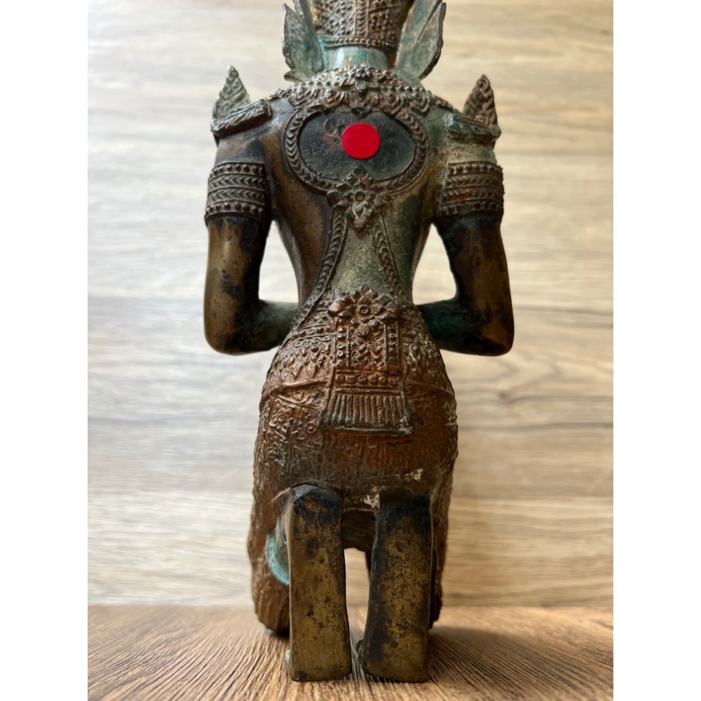 早期泰國銅鑄侍神像｜Thepphanom跪姿合十供奉尊 #ThaiDeityStatue #KneelingAngel-細節圖9