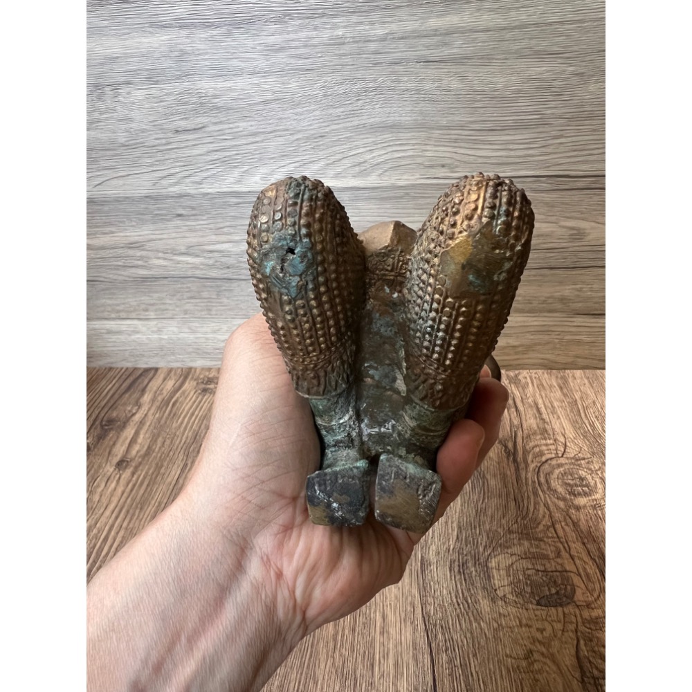 早期泰國銅鑄侍神像｜Thepphanom跪姿合十供奉尊 #ThaiDeityStatue #KneelingAngel-細節圖10