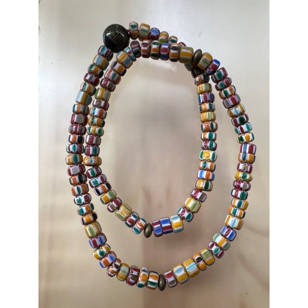 優選精品照片是實物尼泊爾手工老琉璃9mm小珠雪 108念珠佛萊珠 一百零八唸珠 加了一顆心經黑曜岩-細節圖5