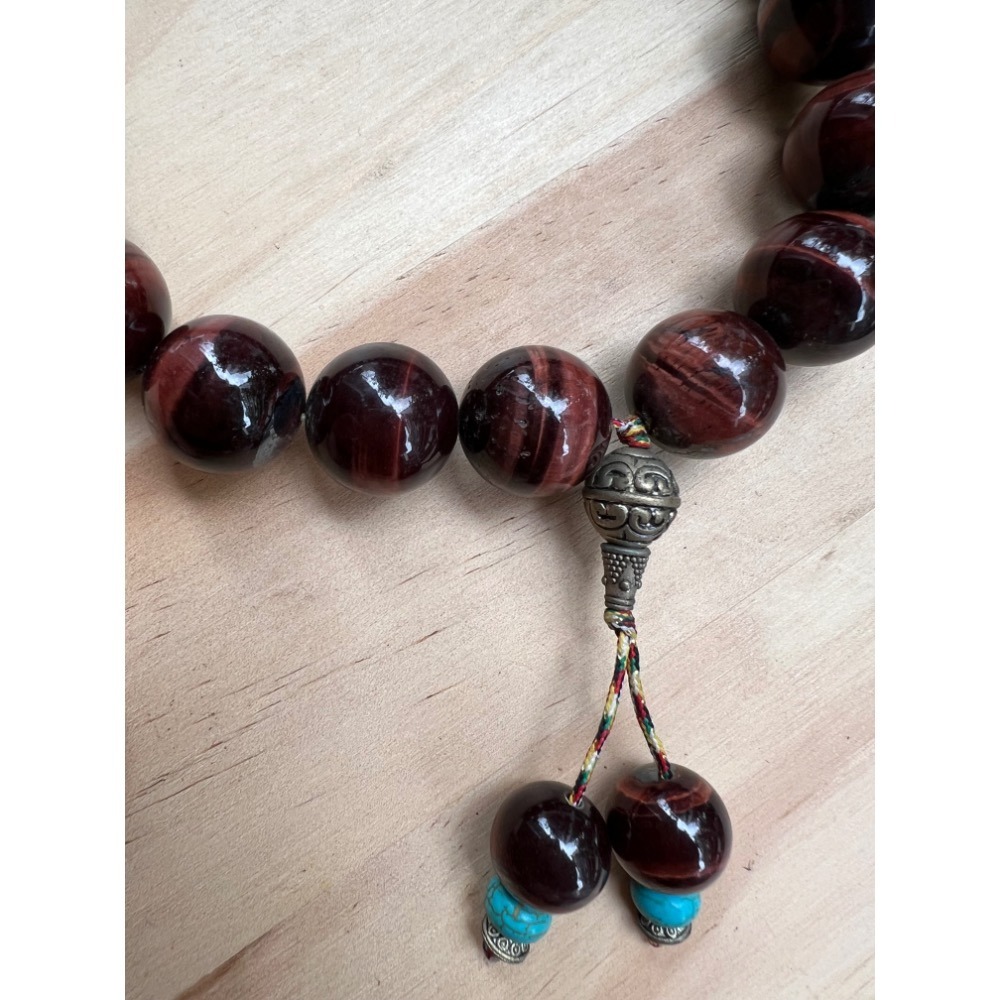 【天珠寺磁場】 天然紅虎眼石手環大顆直徑18mm實品拍攝便宜賣-細節圖3