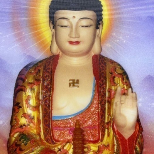 藥師佛3D立體晝佛卡大張是東方琉璃世界的教主 手持佛塔 實物拍攝-細節圖4