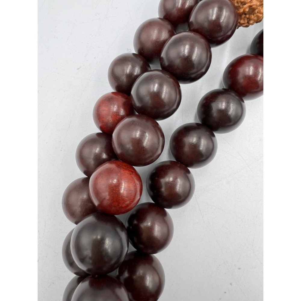 108檀木念珠巨大單直徑1.8公分好撥好盤有大師的fu照片為實物-細節圖5