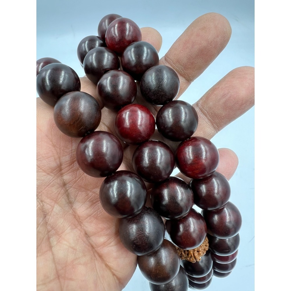 108檀木念珠巨大單直徑1.8公分好撥好盤有大師的fu照片為實物-細節圖8