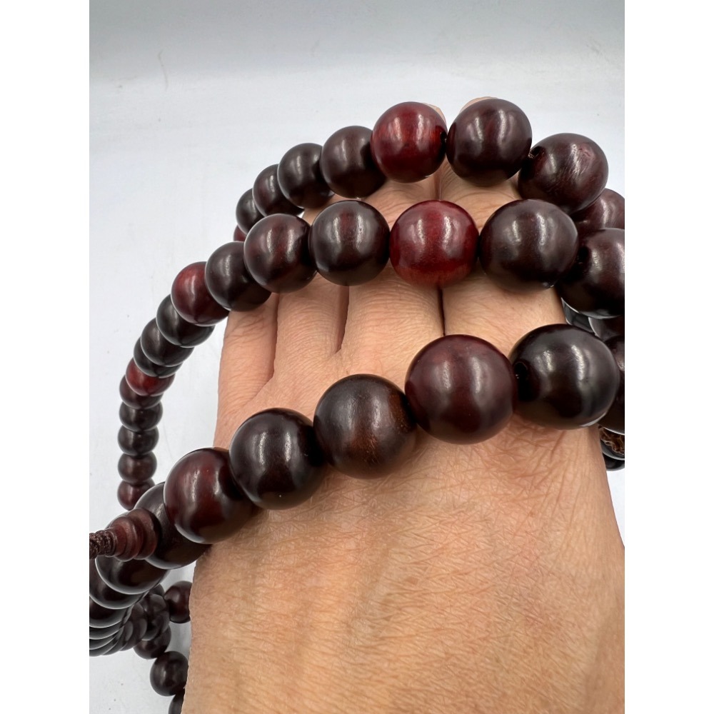 108檀木念珠巨大單直徑1.8公分好撥好盤有大師的fu照片為實物-細節圖9