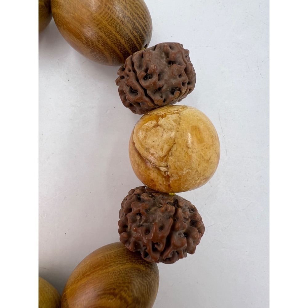 老大爺老貨扭蛋形原木菩提子蜜臘珠禪心佛子手錬 照片為實物-細節圖9