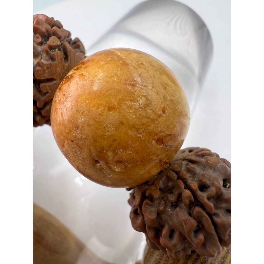 老大爺老貨扭蛋形原木菩提子蜜臘珠禪心佛子手錬 照片為實物-細節圖11