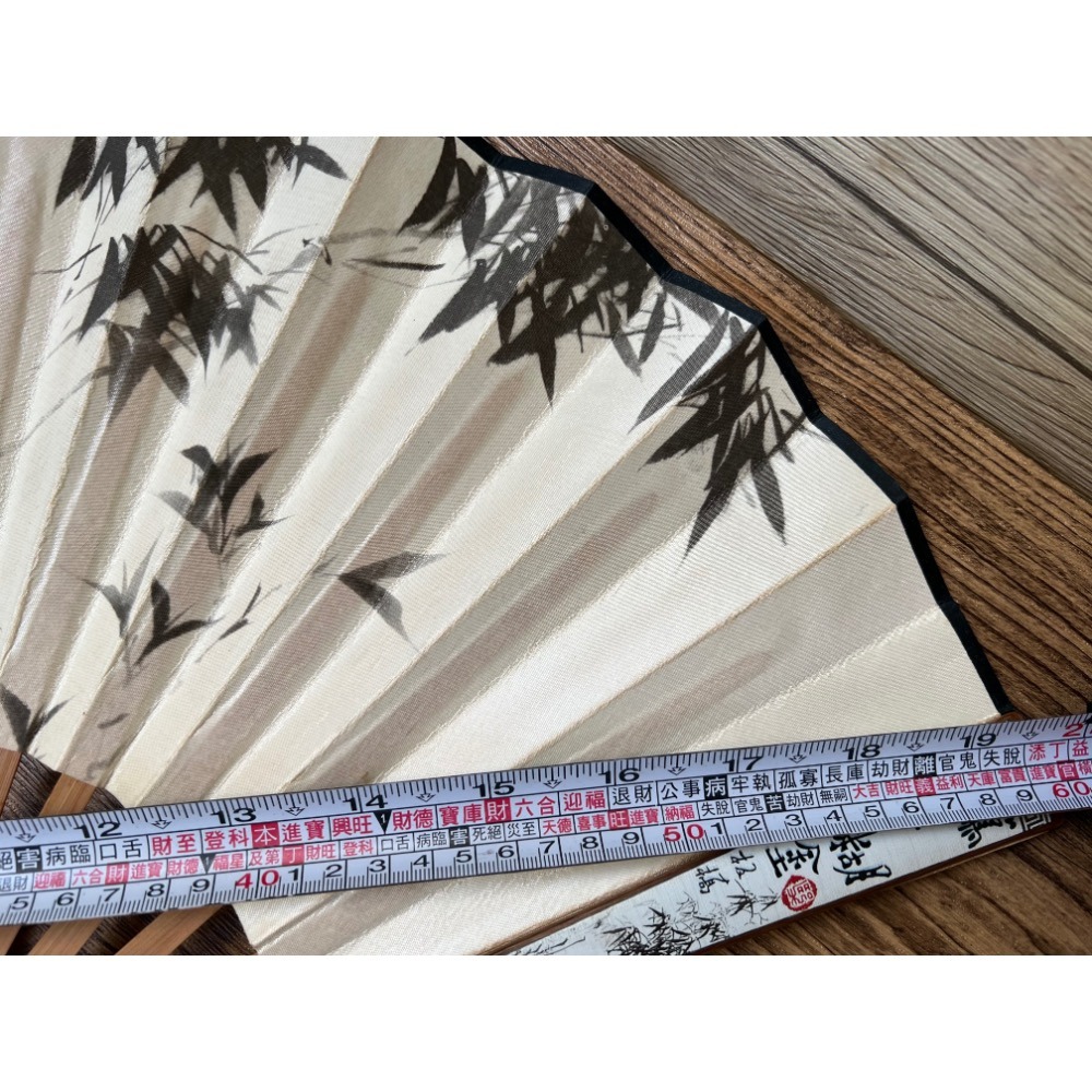 中國古風日用扇便攜竹林雅士折扇清風扇子中國風男生絲綢古典雕刻定制大絹漢服照片為實物扇面打開直徑60公分-細節圖3