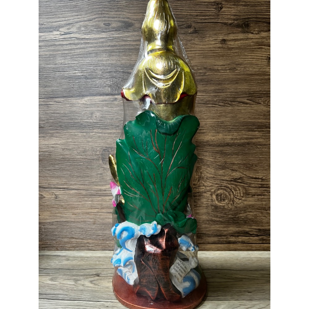 【居家擺飾】49cm 大型漆金送子觀音像 / 居家供奉、求子祈福、工藝擺件 / 品相完整-細節圖3