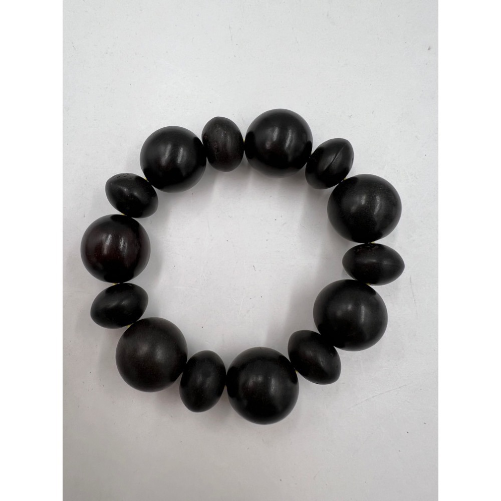 老大爺老貨黑檀算盤珠禪心手錬佛子手環 照片為實物 圓珠直徑約2公分-細節圖2