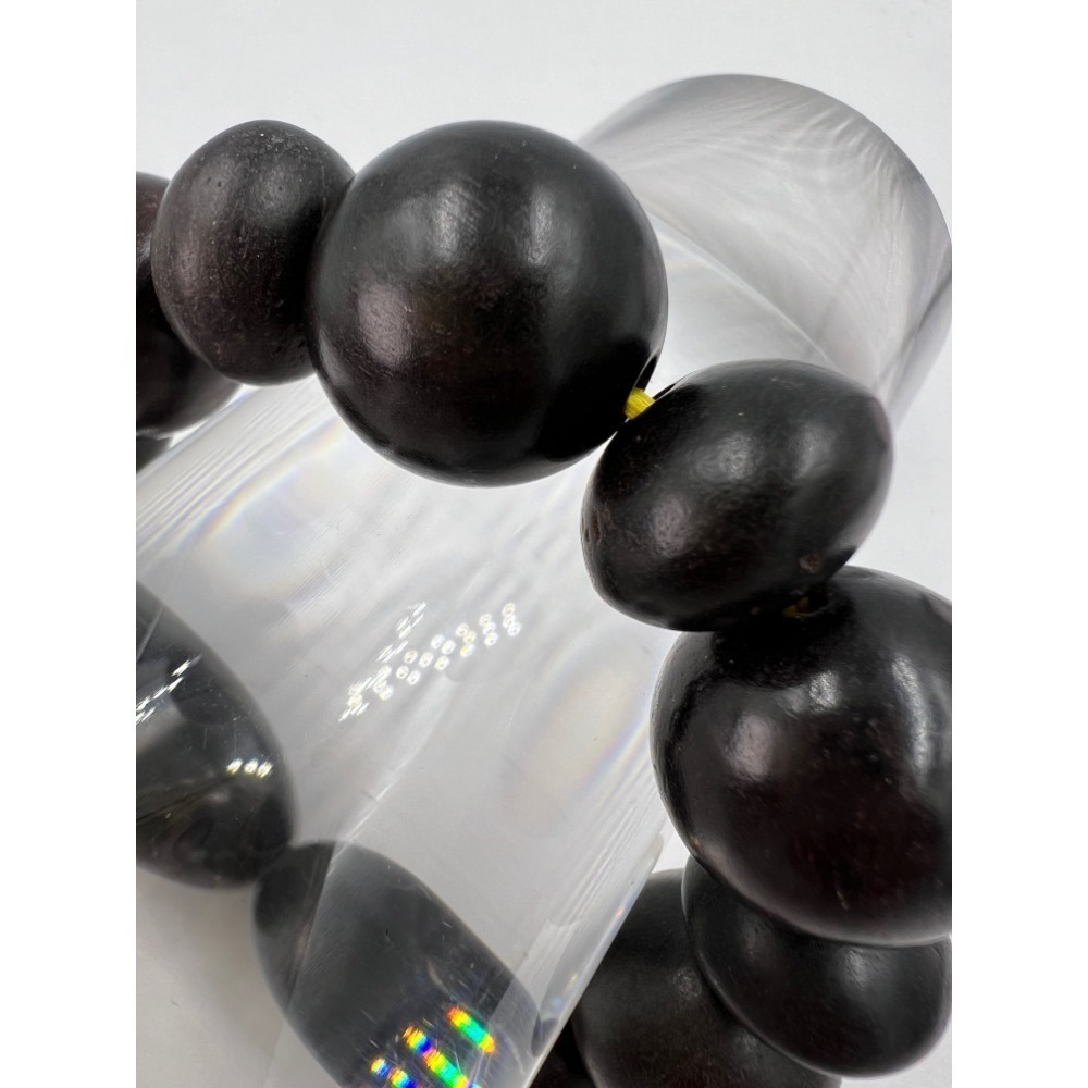 老大爺老貨黑檀算盤珠禪心手錬佛子手環 照片為實物 圓珠直徑約2公分-細節圖7