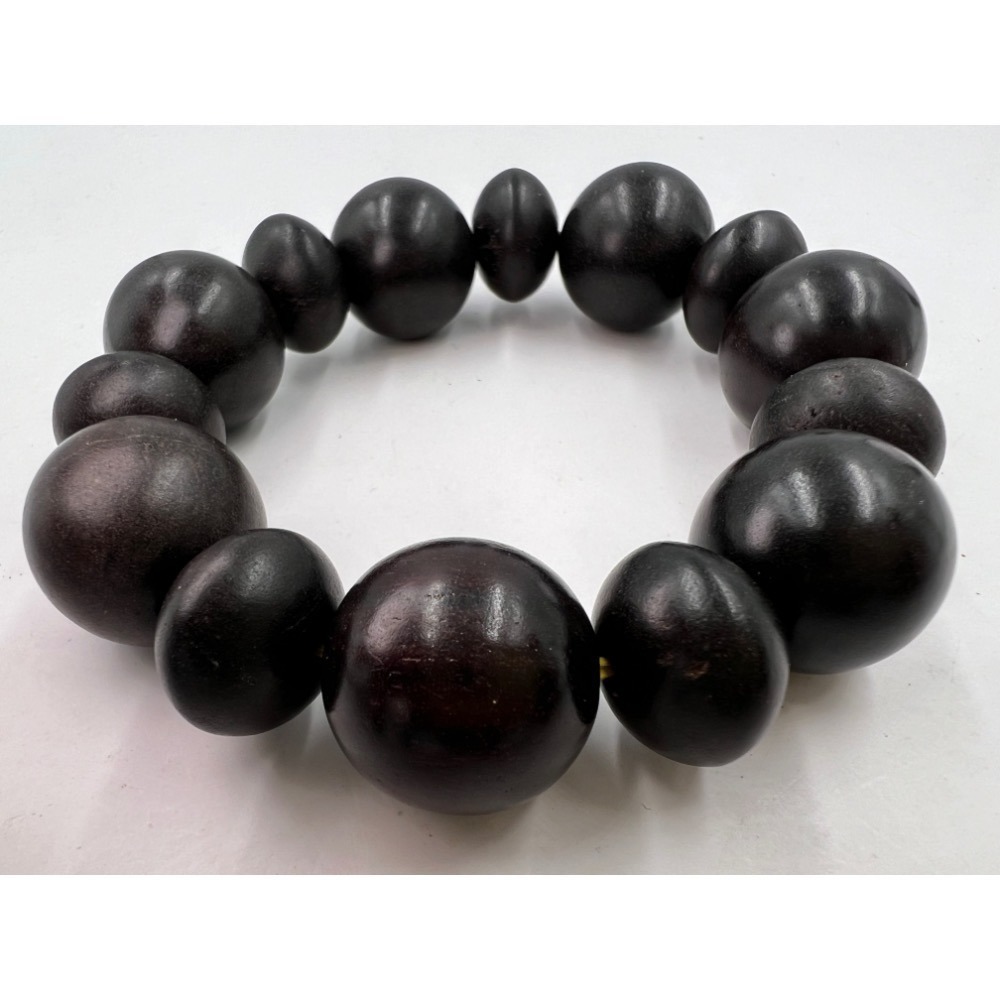 老大爺老貨黑檀算盤珠禪心手錬佛子手環 照片為實物 圓珠直徑約2公分-細節圖5