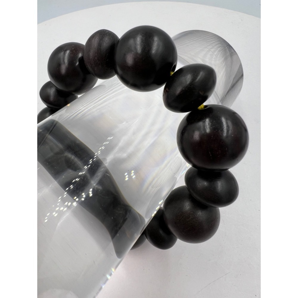 老大爺老貨黑檀算盤珠禪心手錬佛子手環 照片為實物 圓珠直徑約2公分-細節圖6