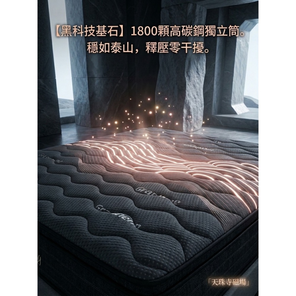 【工廠嚴選】能量御眠｜1800顆獨立筒石墨烯床墊護脊床墊｜難1800顆獨立筒石墨烯床墊護脊床墊-細節圖2