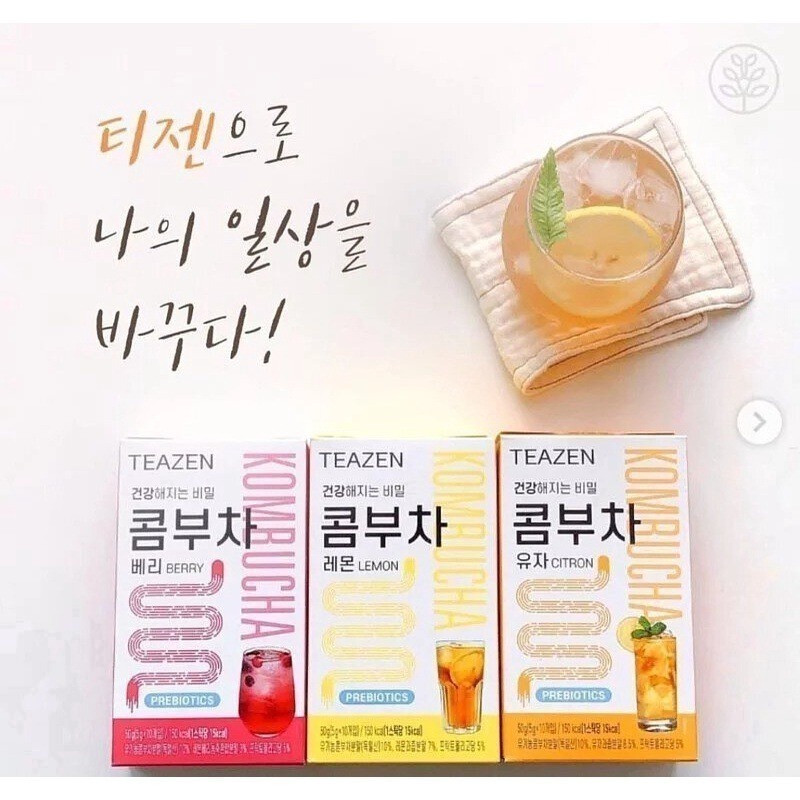 【TEAZEN】韓國🇰🇷 BTS同款 TEAZEN KOMBUCHA 康普茶 水蜜桃口味 10入 30入 加購杯子-細節圖3