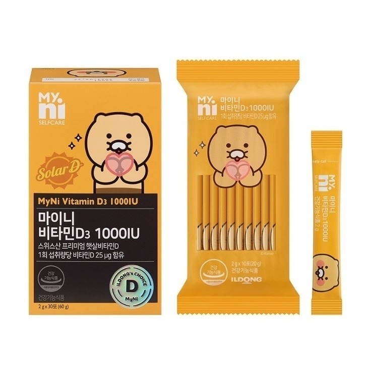 【MYNI】韓國🇰🇷 MYNI X KAKAO 維生素D3 D3 鳳梨口味 10入 30入-細節圖3