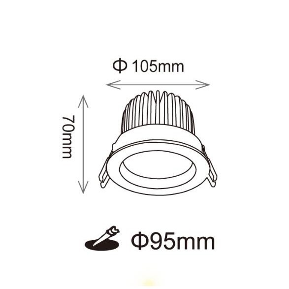 舞光 LED 黑鑽石崁燈  9.5公分12W  崁入式LED崁燈-細節圖3