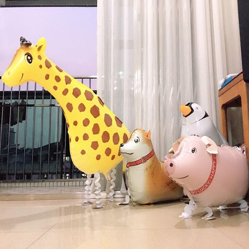 【門市現貨】走路氣球 散步氣球 站立氣球 生日佈置 派對慶生 生日氣球 公園 動物園 寵物 派對小物 氣球 鋁箔氣球-細節圖3