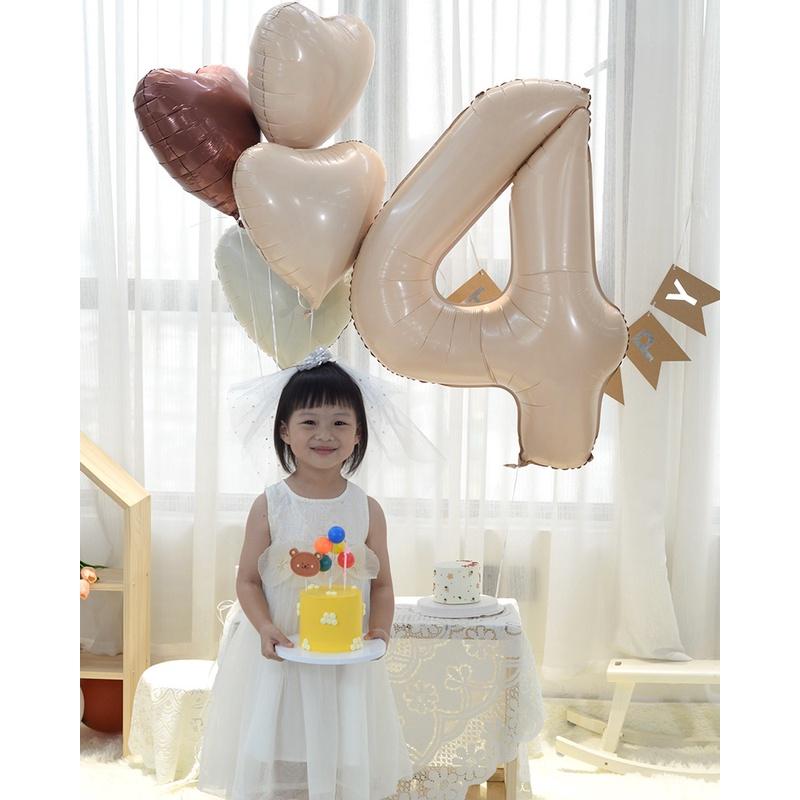 ☆現貨☆ 32 40吋焦糖 奶白 巧克力色系列_周年慶_數字氣球_愛心氣球_氣球佈置_鋁箔氣球_周歲_紀念日慶生 婚紗-細節圖6