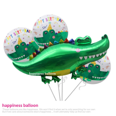 鱷魚生日氣球_幸福星辰婚禮氣球_派對佈置_園遊會_生日氣球_小孩玩具_櫥窗佈置_動物園 生日派對 空飄球
