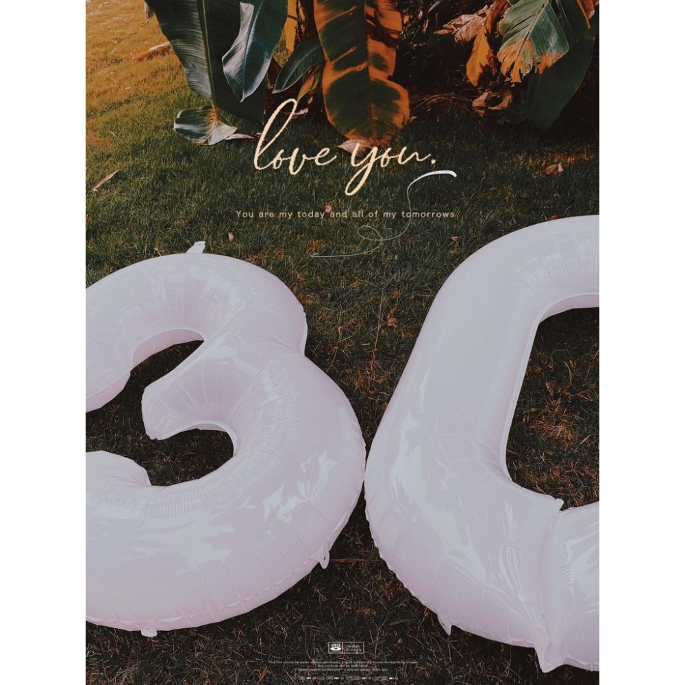 ☆現貨☆ 40吋白色數字網美氣球_周年慶_數字氣球_派對佈置_店家開幕_生日氣球_拍攝道具_鋁箔氣球_周歲_紀念日-細節圖6