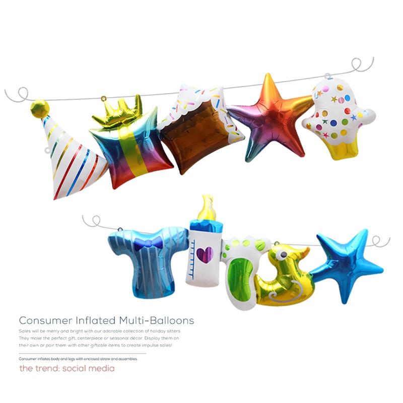 生日氣球拉旗_周歲氣球拉旗 連體拉拉球 鋁箔氣球 生日派對氣球 生日蛋糕 空飄球 拍照道具 奶瓶 生日蛋糕-細節圖3