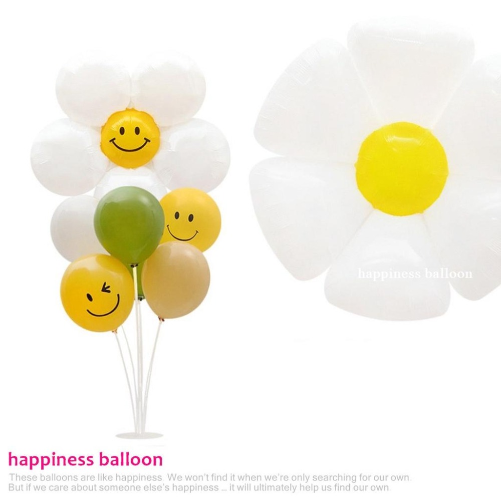 ☆全館免運☆ 雞蛋花裝飾氣球_幸福星辰婚禮氣球佈置 鋁箔氣球 生日派對氣球 生日蛋糕 空飄球 拍照道具 微笑花朵 雛菊-細節圖2