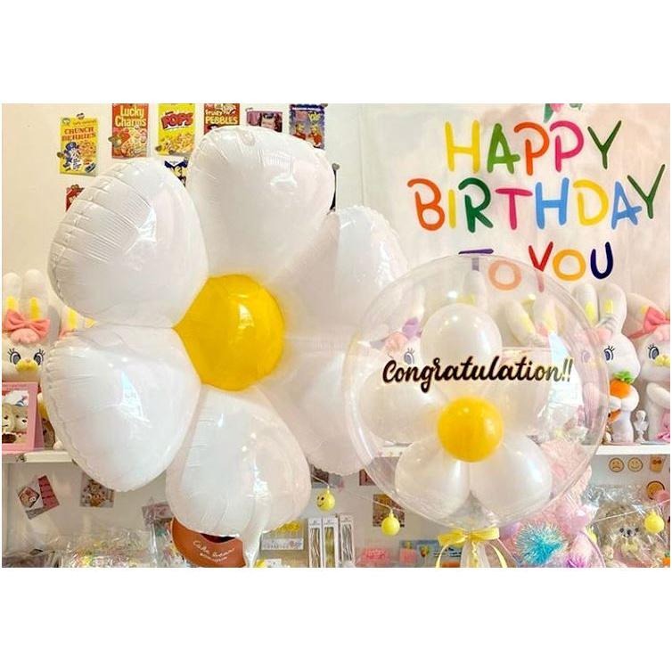 ☆全館免運☆ 雞蛋花裝飾氣球_幸福星辰婚禮氣球佈置 鋁箔氣球 生日派對氣球 生日蛋糕 空飄球 拍照道具 微笑花朵 雛菊-細節圖7